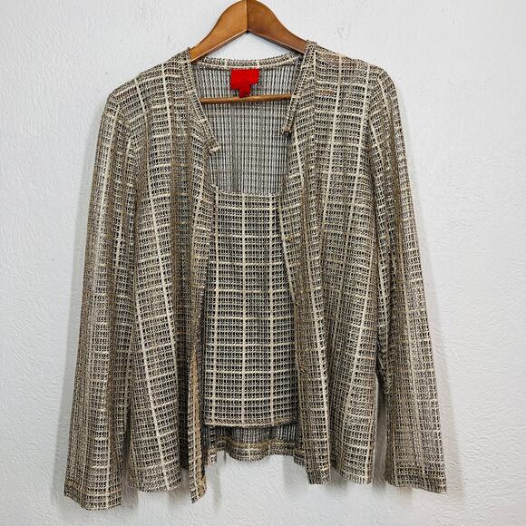 JS Collections Gold Lame Tank and Jacket Set - L - Picture 6 of 6